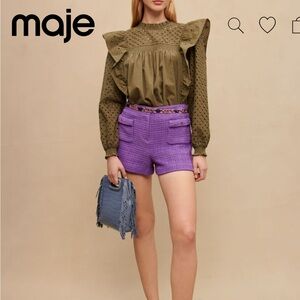 Maje Linode Eyelet Cotton Top Size 1